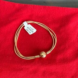 Pandora triple strand Rose Bracelet with Signature Clasp 7.5